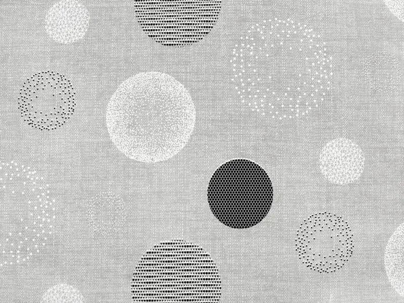 PVC ubrus kruhy na šedé 118x140 cm