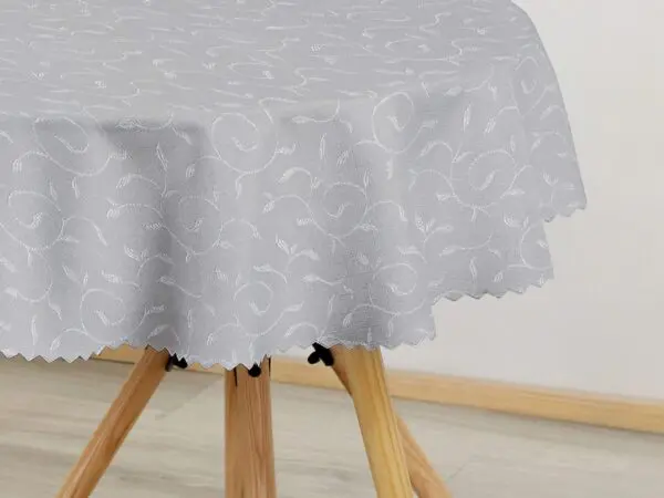 Kulatý teflonový ubrus šedý zámecký vzor značky Škodák