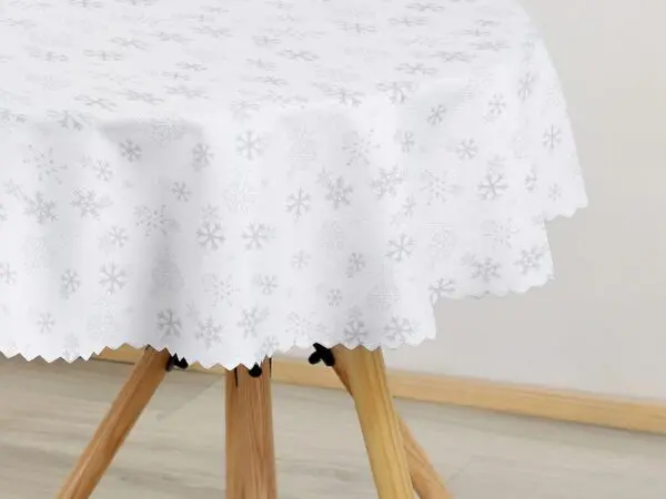 Kulatý teflonový ubrus stříbrné vločky značky Škodák