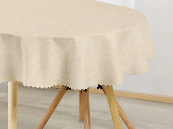 Oválný teflonový ubrus béžový zámecký vzor značky Škodák