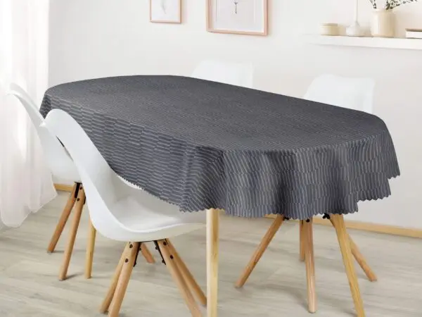 Oválný teflonový ubrus proužek tmavě šedý značky Škodák