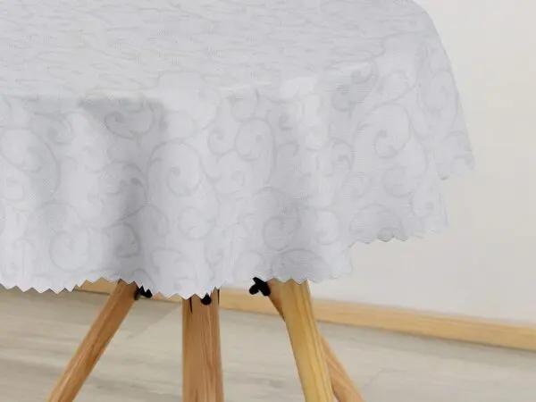 Kulatý teflonový ubrus šedý zámecký vzor značky Škodák