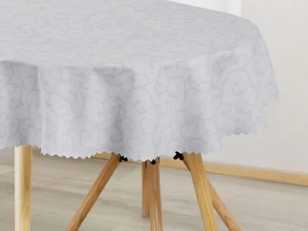 Oválný teflonový ubrus šedý zámecký vzor značky Škodák