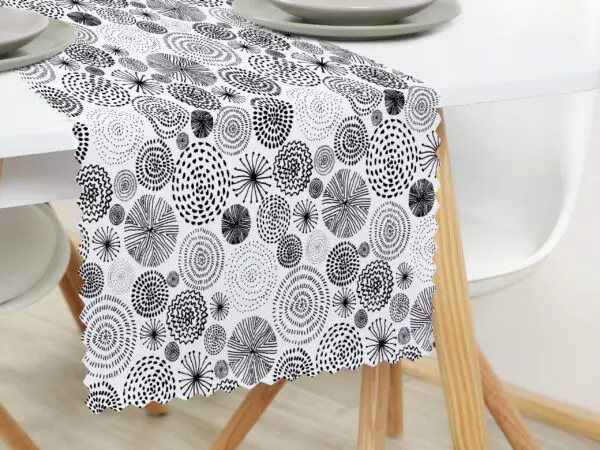 Teflonový běhoun černý kruh na bílé značky Škodák