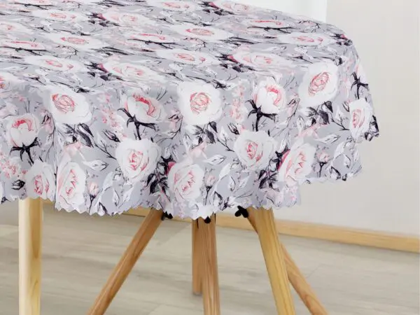 Oválný teflonový ubrus růže na šedé značky Škodák