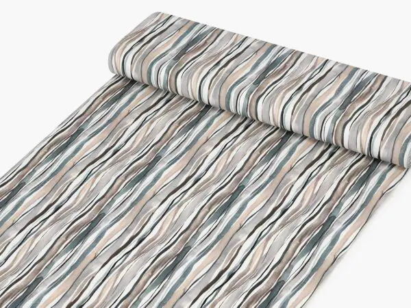 Dekorační látka VALORA modro-béžový proužek metráž šířka 140 cm