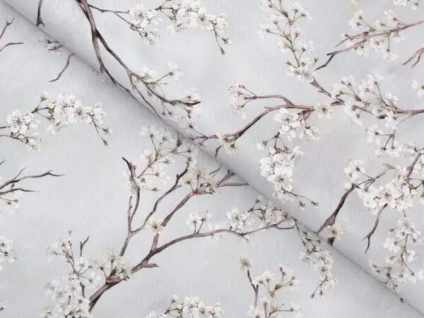 Dekorační látka VALORA světle béžová větvička metráž šířka 140 cm