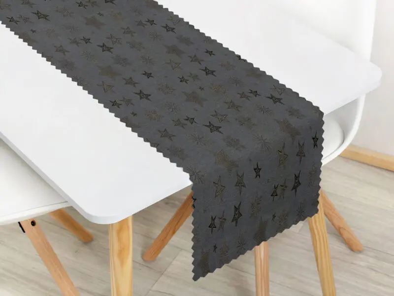 Teflonový běhoun stříbrné hvězdy na šedé
