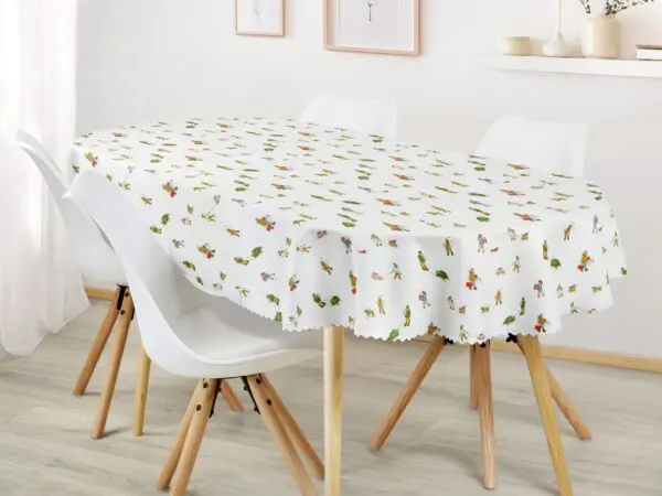 Oválný dekorační ubrus Vánoce na vesnici