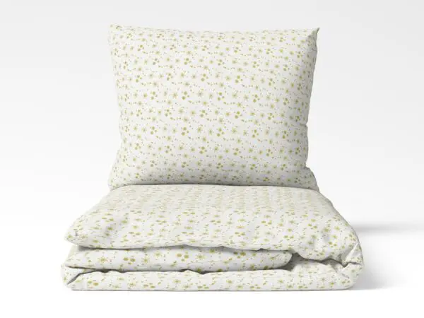 Vánoční bavlněné povlečení zlaté vločky na bílé značky Škodák.