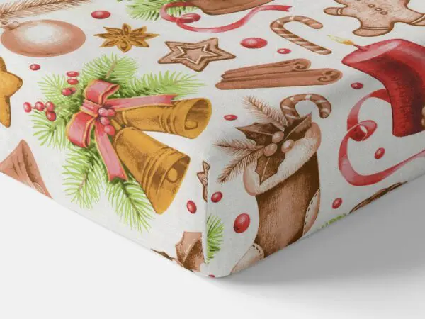 Bavlněné napínací prostěradlo vánoční dekorace