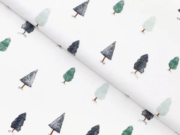 Bavlněná látka zimní les metráž šířka 142 cm značky Škodák.