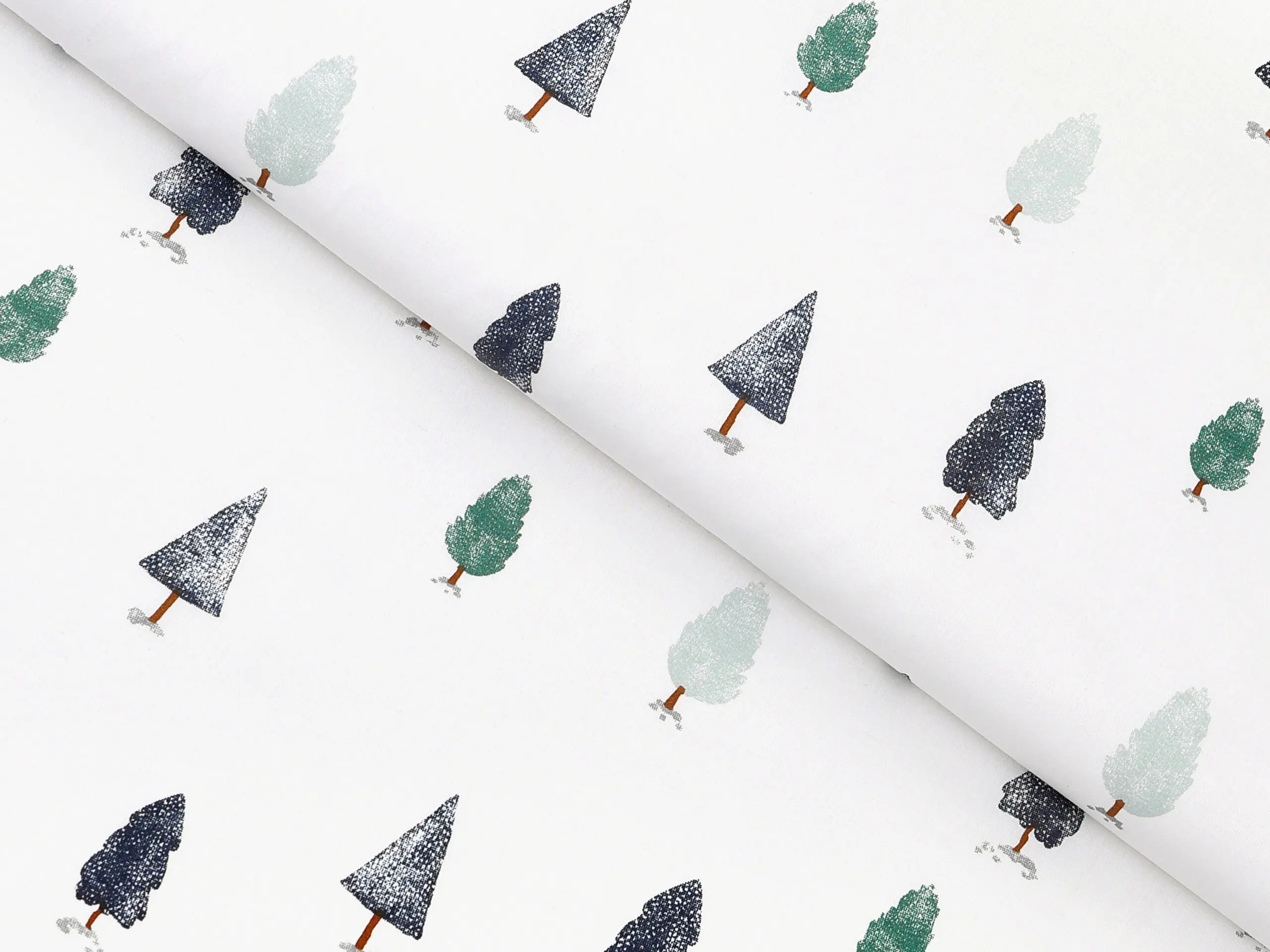 Bavlněná látka zimní les metráž šířka 142 cm značky Škodák.