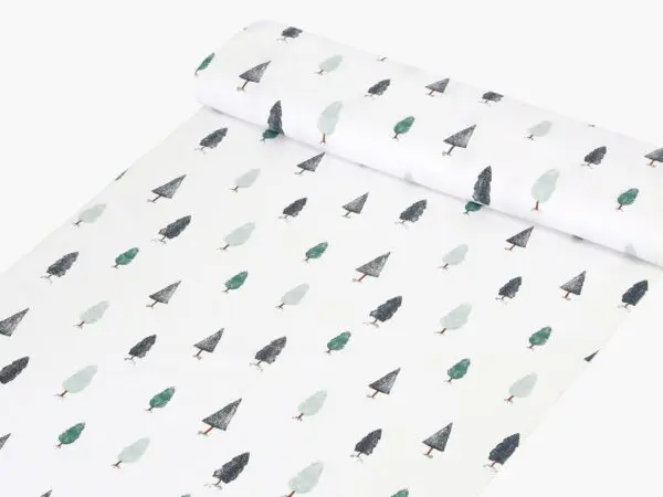 Bavlněná látka zimní les metráž šířka 142 cm značky Škodák.