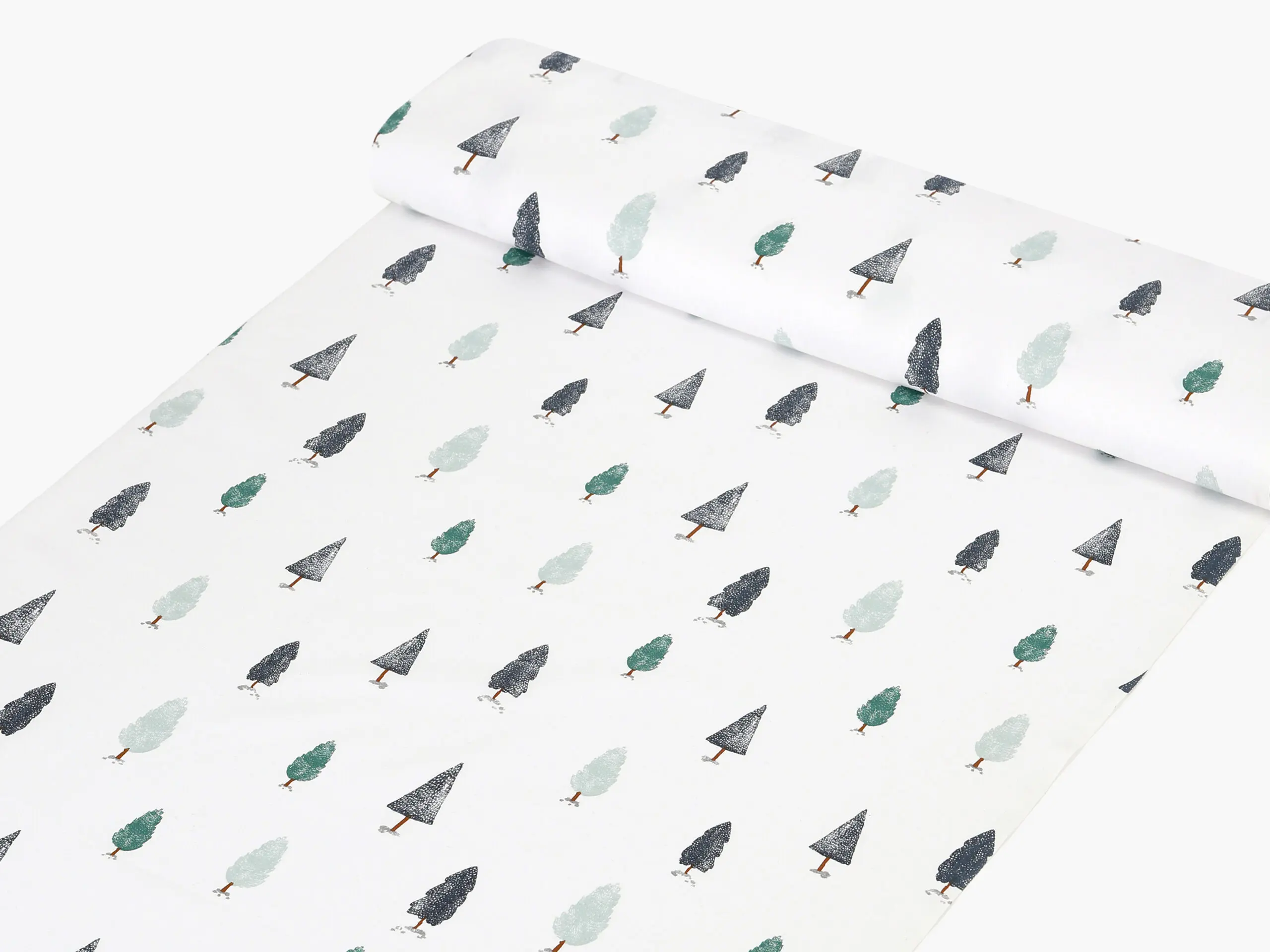 Bavlněná látka zimní les metráž šířka 142 cm značky Škodák.