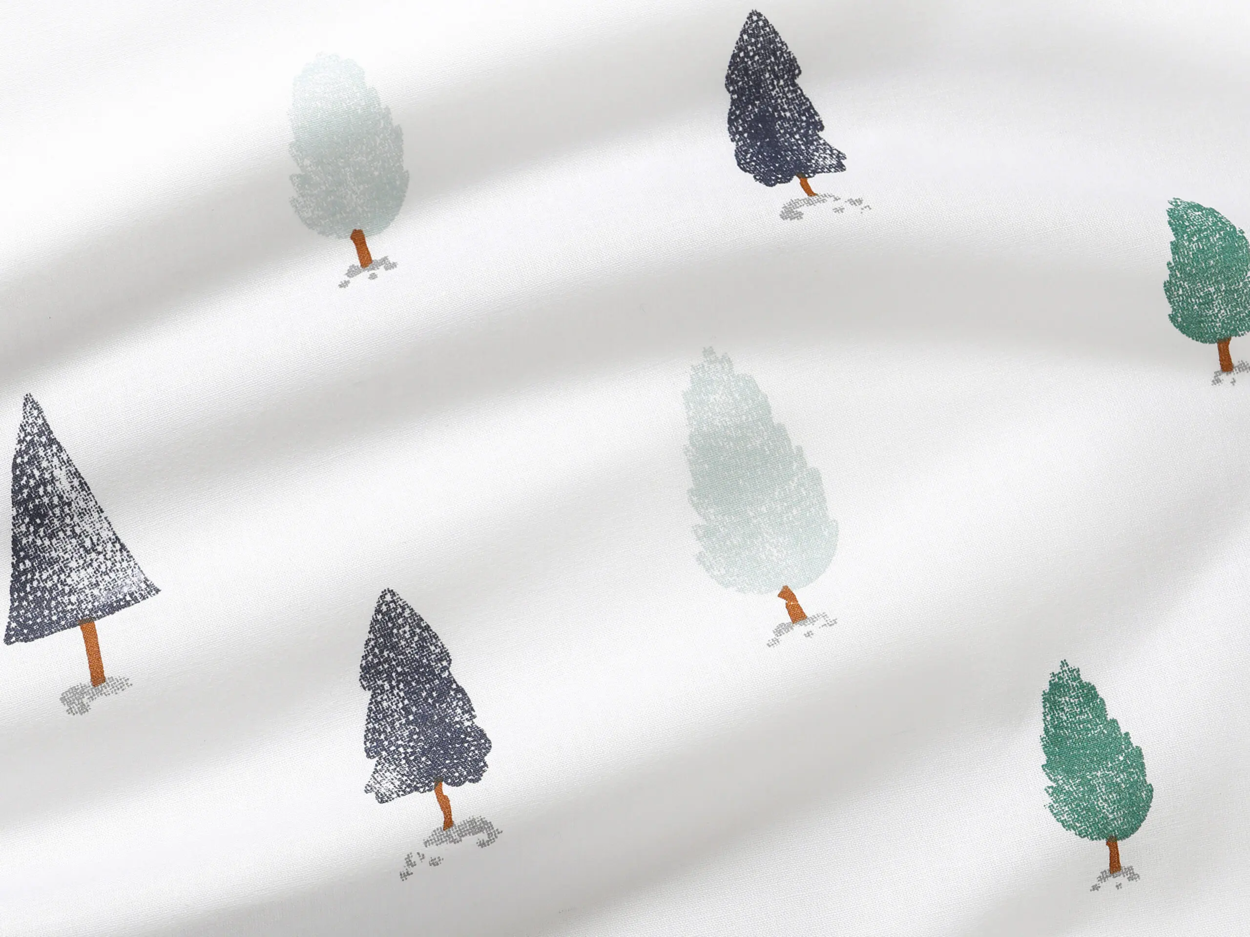 Bavlněná látka zimní les metráž šířka 142 cm značky Škodák.