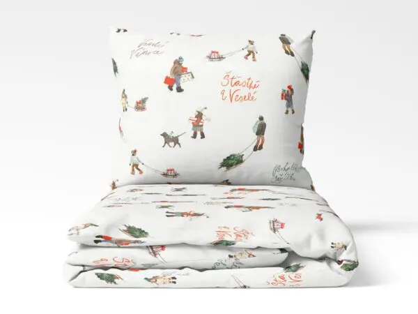 Vánoční bavlněné povlečení Veselé Vánoce značky Škodák.