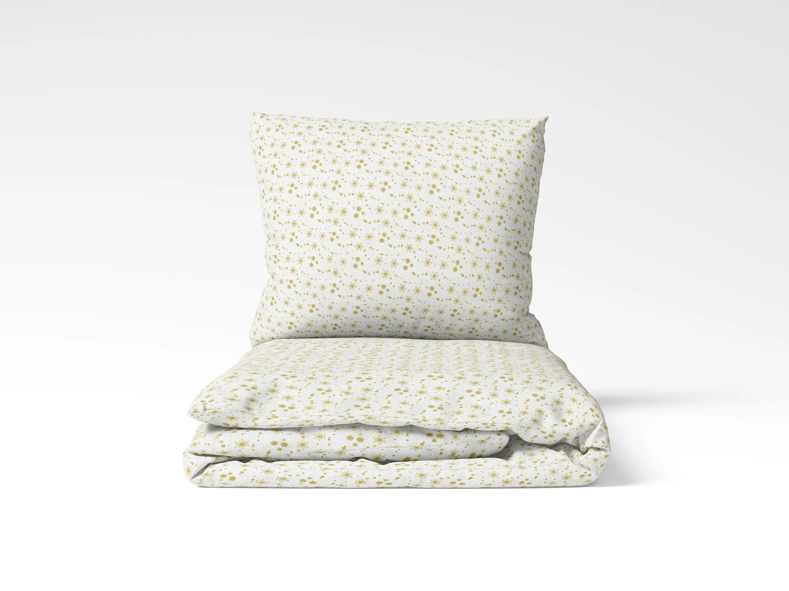 Vánoční bavlněné povlečení zlaté vločky na bílé značky Škodák.