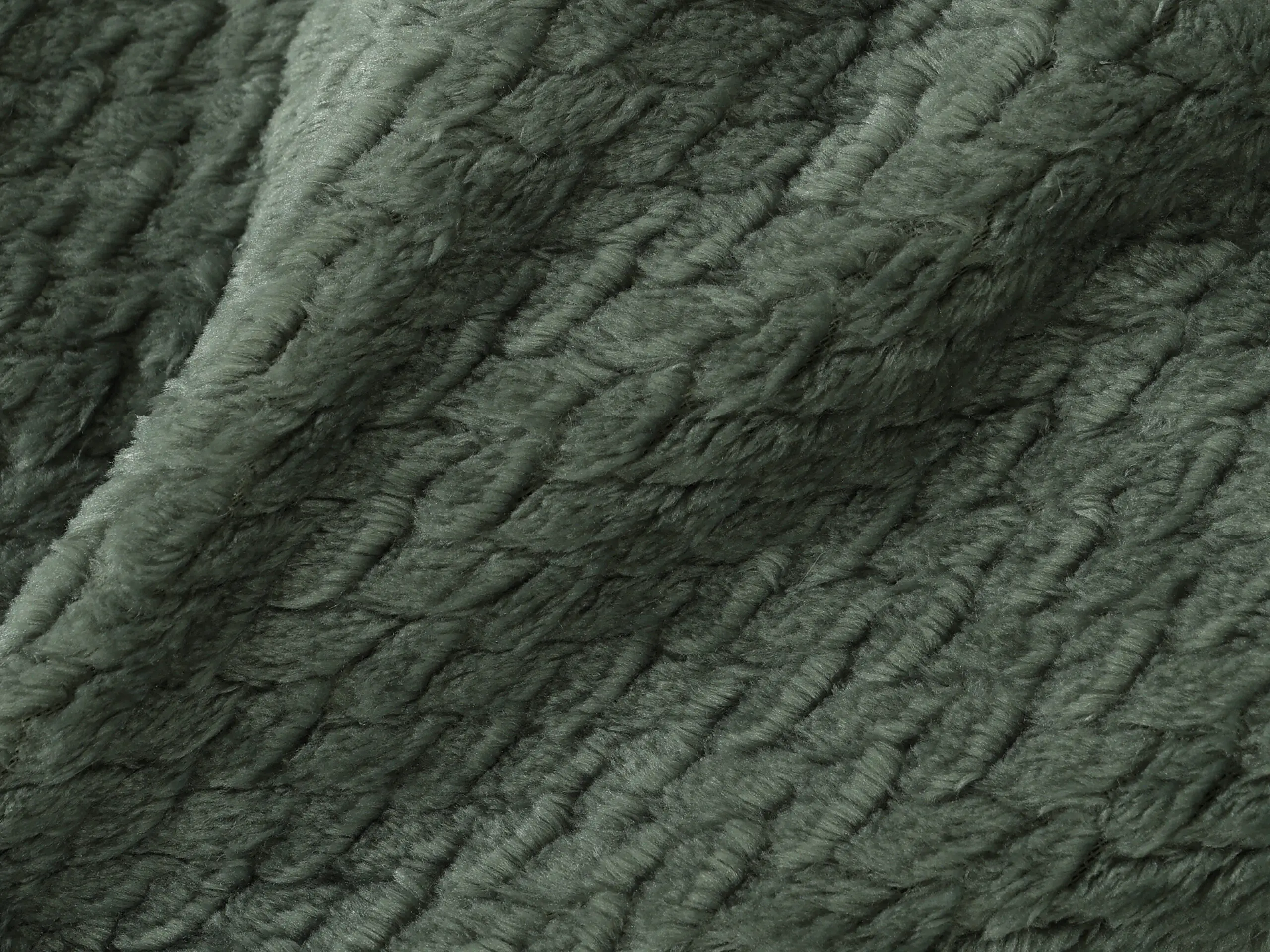 Deka Mikroflanel tmavě zelené copánky 150x200 cm