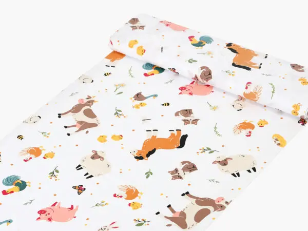 Bavlněná látka česká farma na smetanové metráž šířka 142 cm