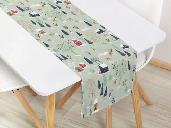 Bavlněný běhoun zasněžený venkov