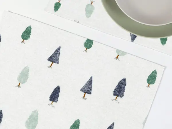 Vánoční bavlněné prostírání zimní les