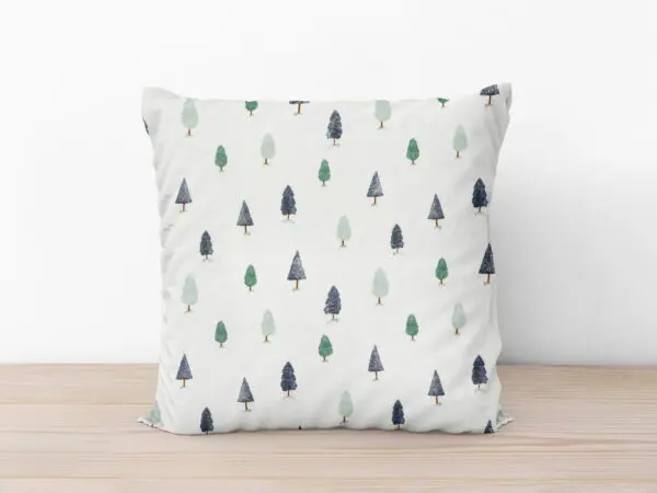 Vánoční bavlněný povlak na polštář zimní les