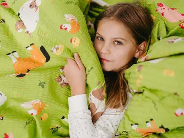 Dětské krepové povlečení česká farma na zelené