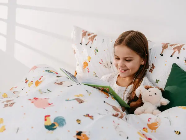 Dětské krepové povlečení česká farma na smetanové