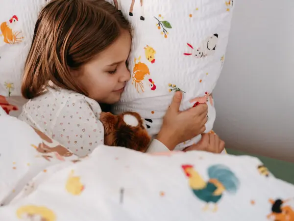 Dětské krepové povlečení česká farma na smetanové