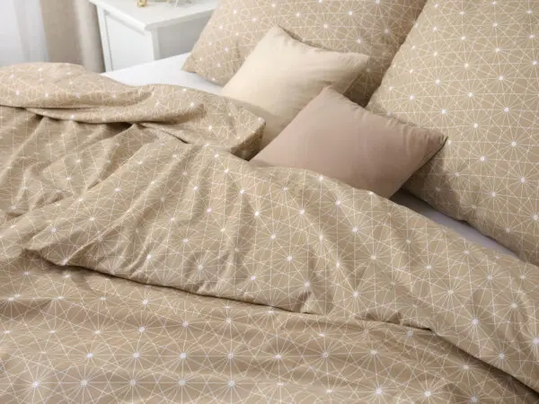 Hotelové povlečení Simone - bílé čáry na hnědé