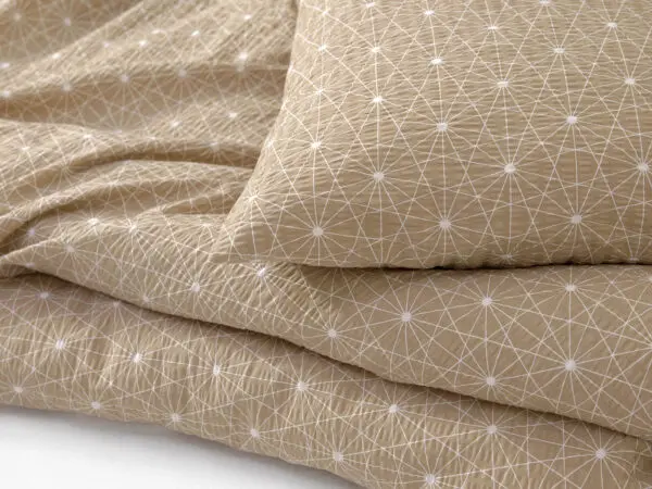 Bavlněné povlečení bílé čáry na hnědé