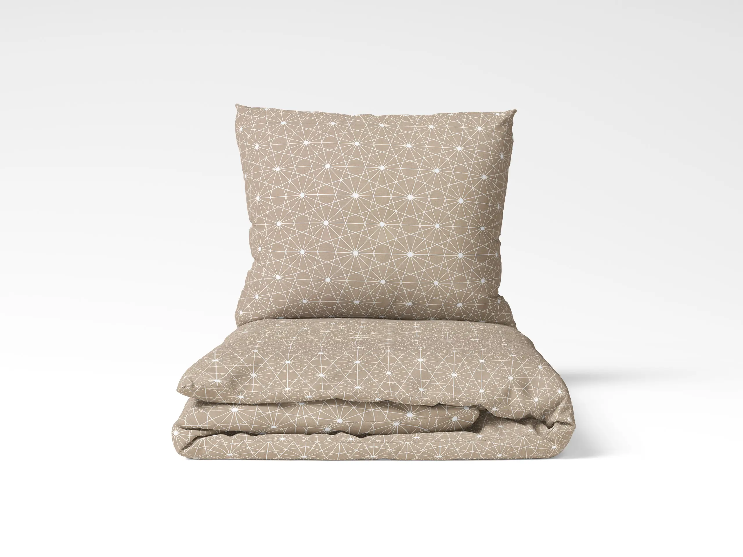 Hotelové povlečení Simone - bílé čáry na hnědé