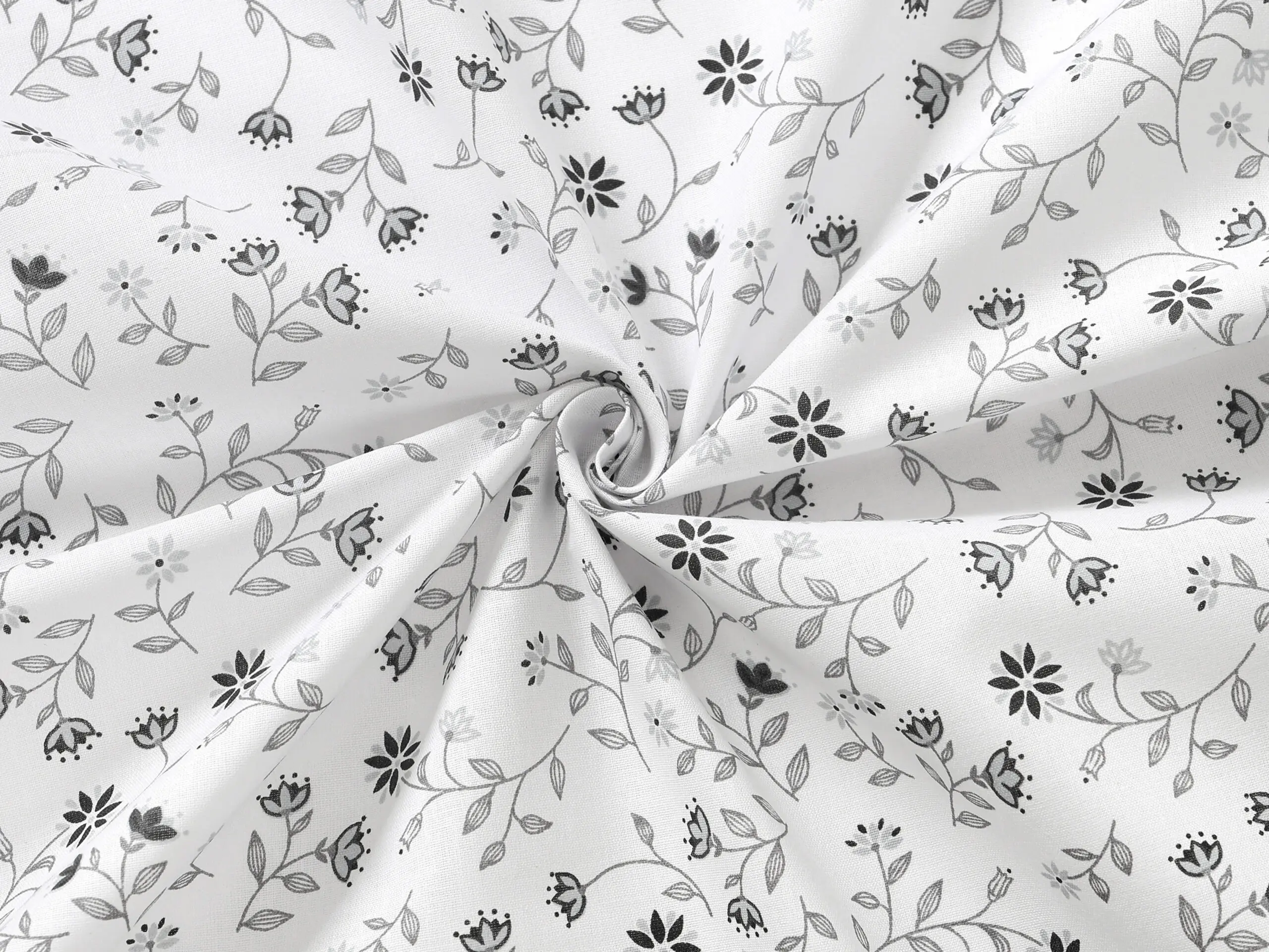 Hotelové povlečení Simone - šedé kvítko na bílé - Image 6