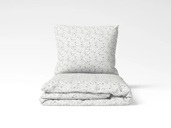 Hotelové povlečení Simone - šedé kvítko na bílé