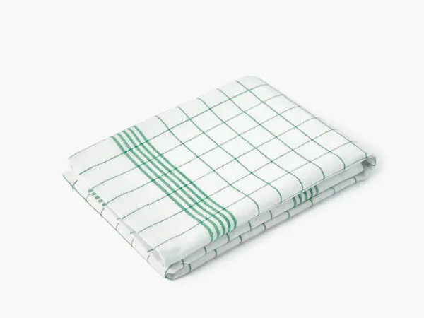 Pestře tkaná bavlněná utěrka zelená 50x70 cm značky Škodák.