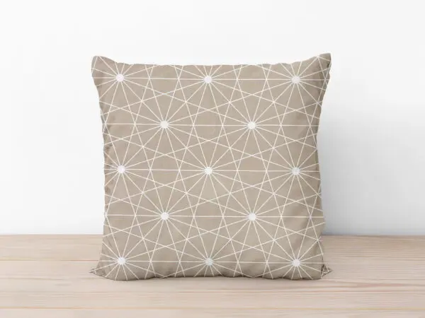 Bavlněný povlak na polštář bílé čáry na hnědé