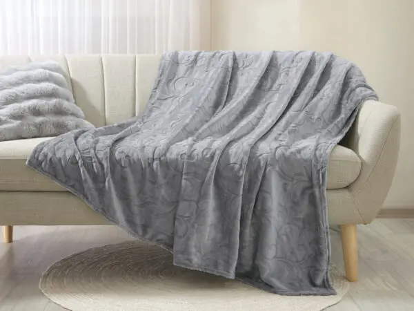 Deka Mikroflanel šedá ornament 150x200 cm