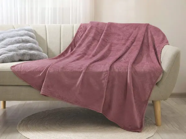Deka Mikroflanel tmavě růžová ornament 150x200 cm