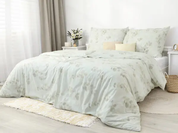 Bavlněné povlečení zelené kvítečka