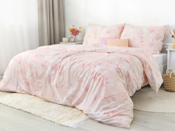 Bavlněné povlečení růžové kvítečka