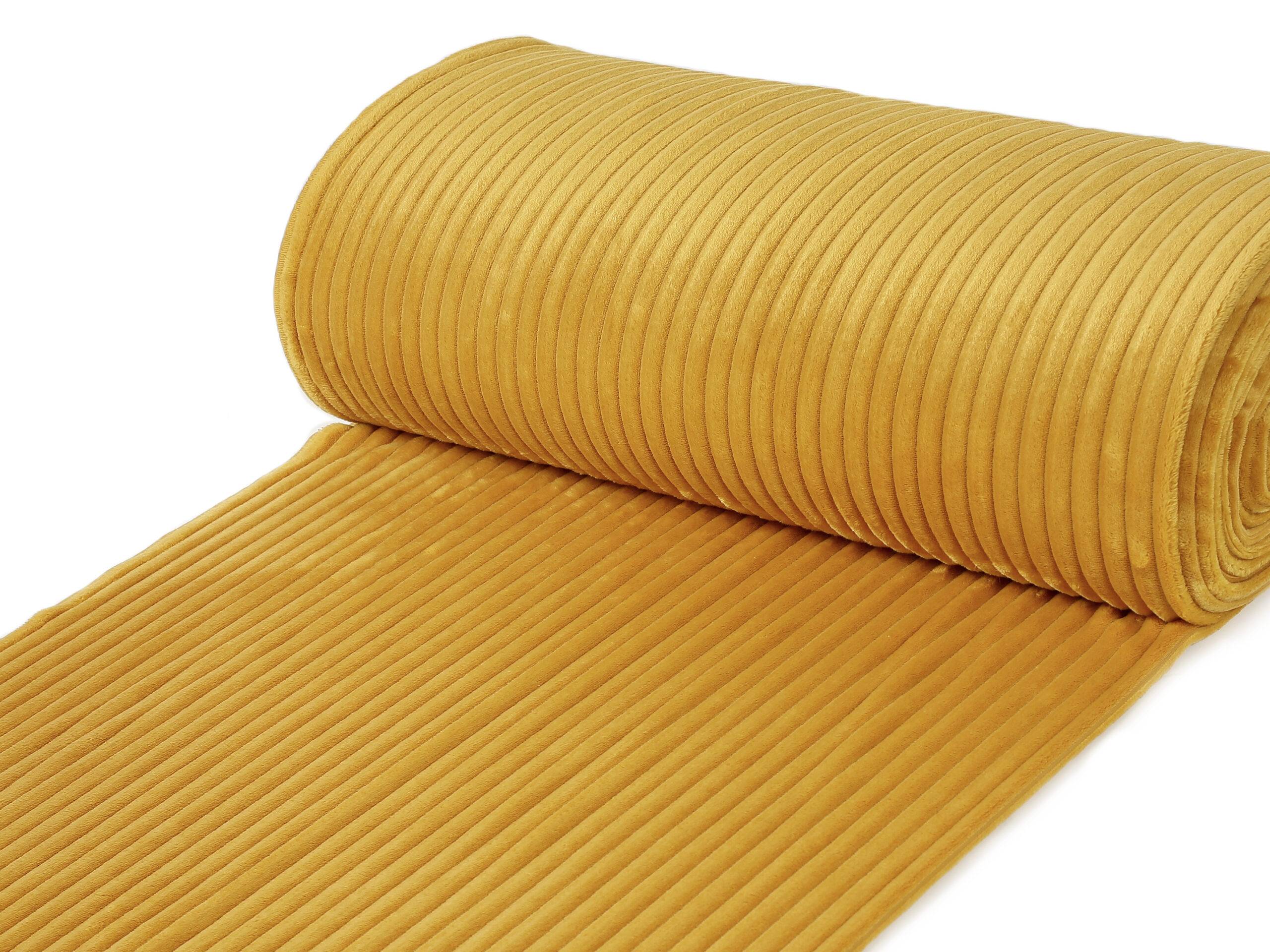 Látka Minky metráž hořčicová značky Škodák.