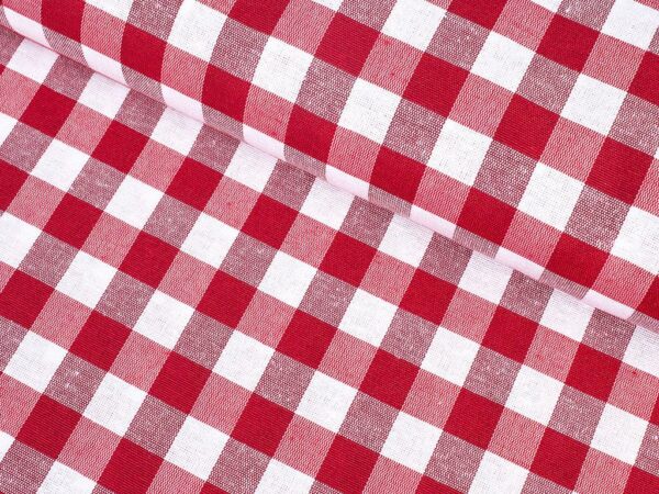 Kanafas Menorca červené káro metráž značky Škodák.