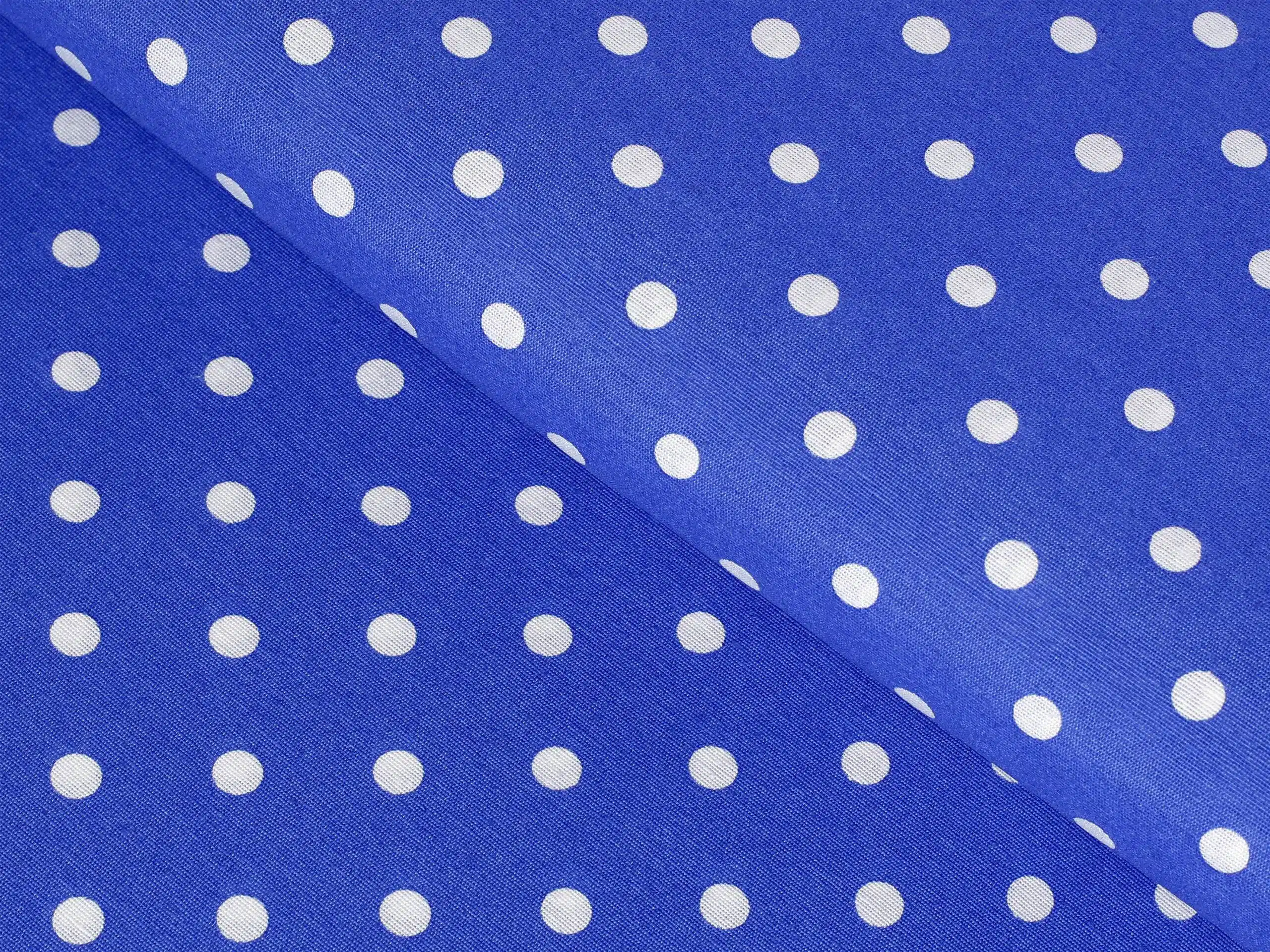 LONETA se vzorem puntíky na modré metráž Škodák