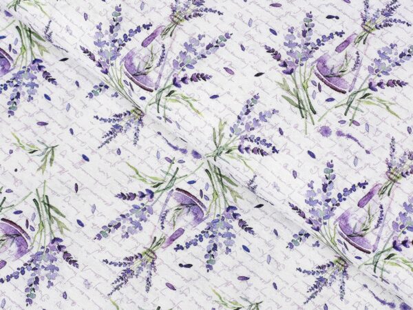 LONETA se vzorem levandule ve váze metráž Škodák