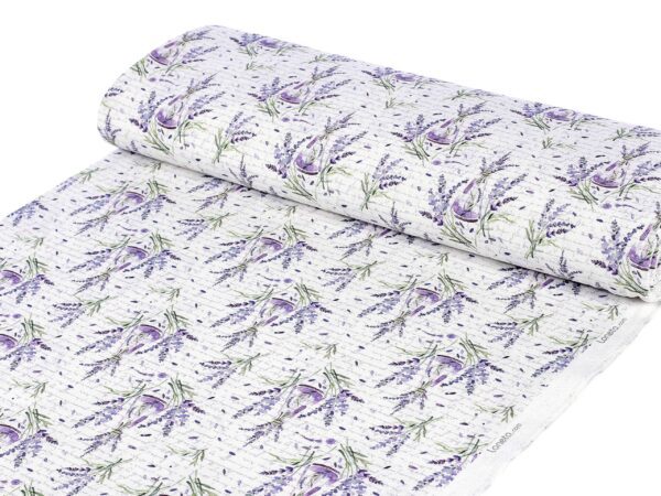 LONETA se vzorem levandule ve váze metráž Škodák