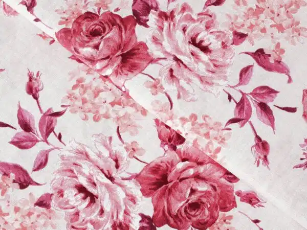 LONETA se vzorem červené růže metráž Škodák