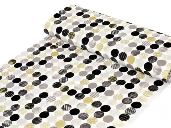 LONETA se vzorem zlaté kruhy metráž Škodák