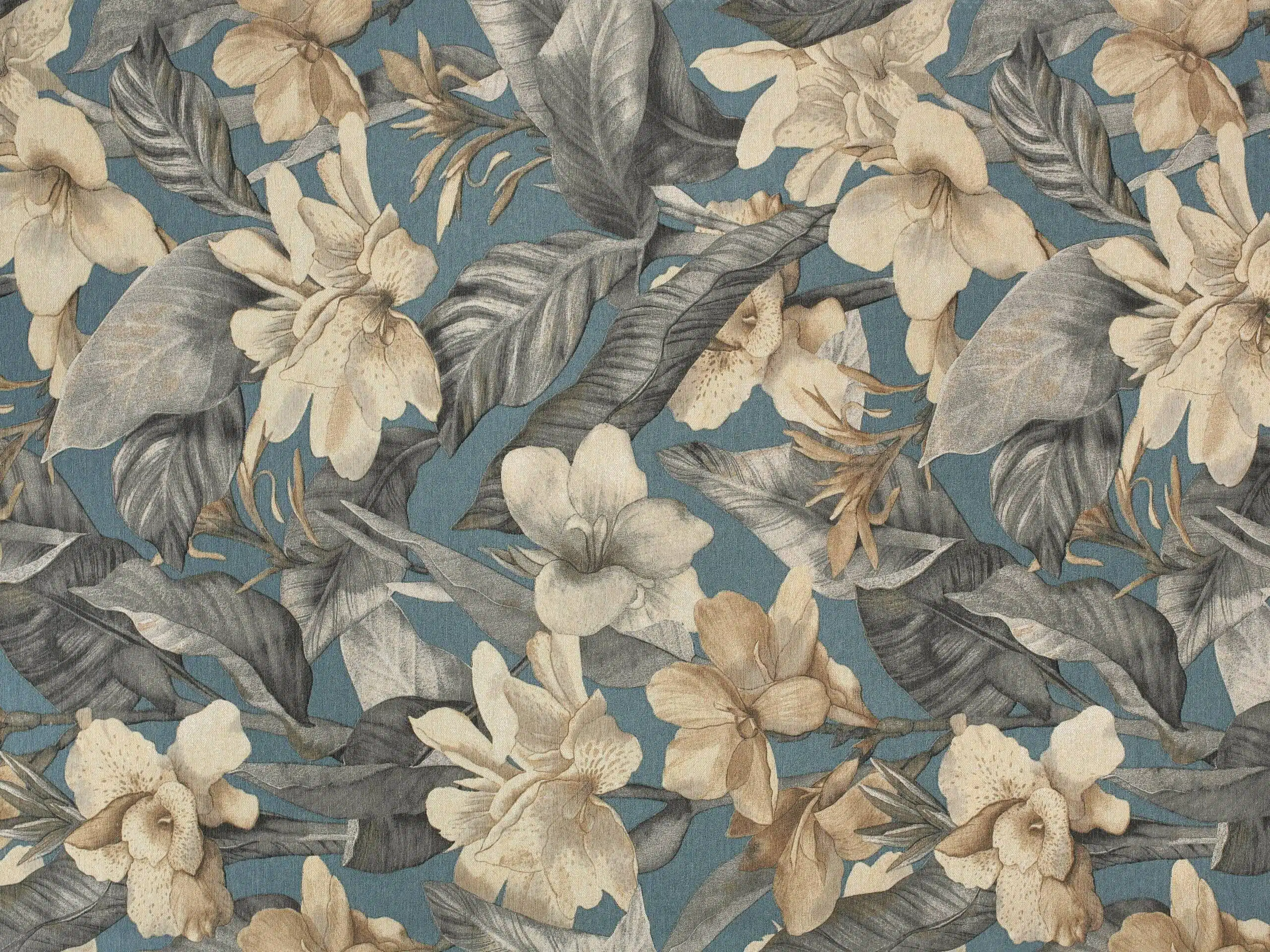 LONETA se vzorem hnědé květy metráž Škodák