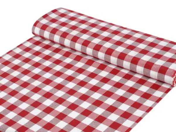 Kanafas Menorca červené káro velké metráž značky Škodák.